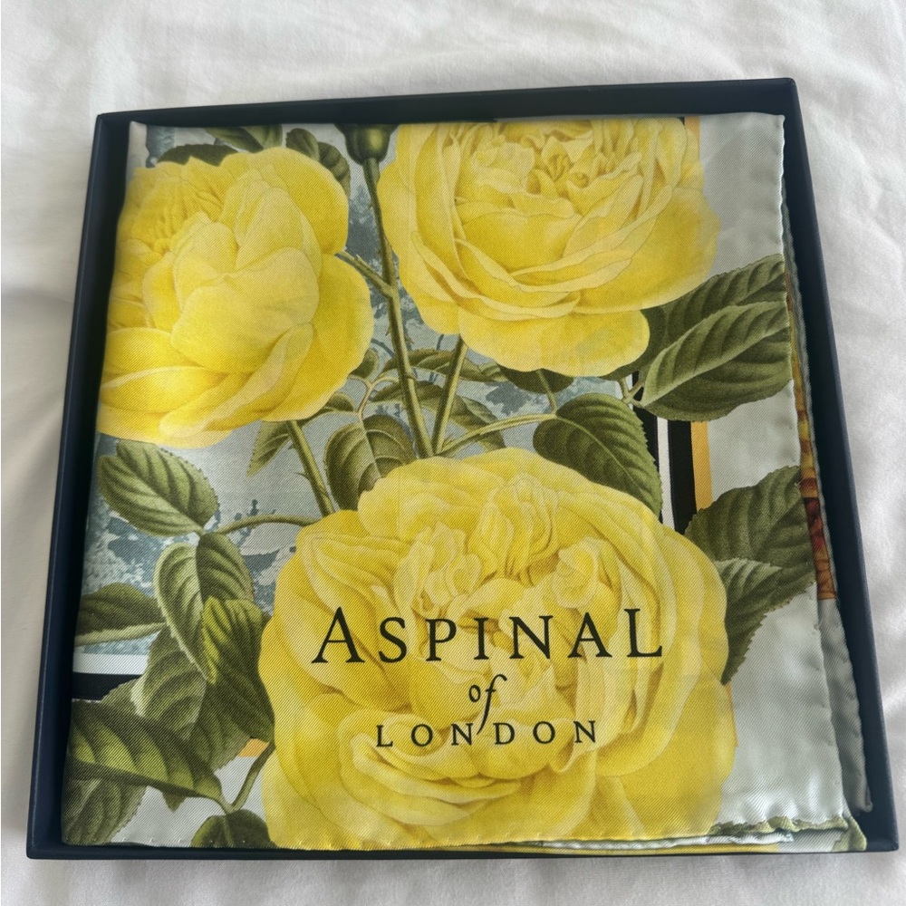 Aspinal of London Roses of the Orient Silk Scarf 90cm x 90 cm - New in Box